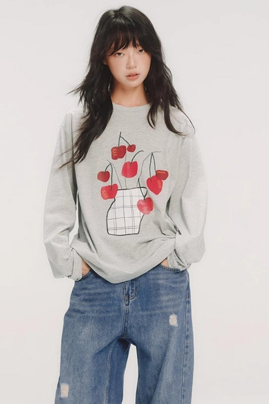 Hand-Painted Cherry Bonsai T-Shirt