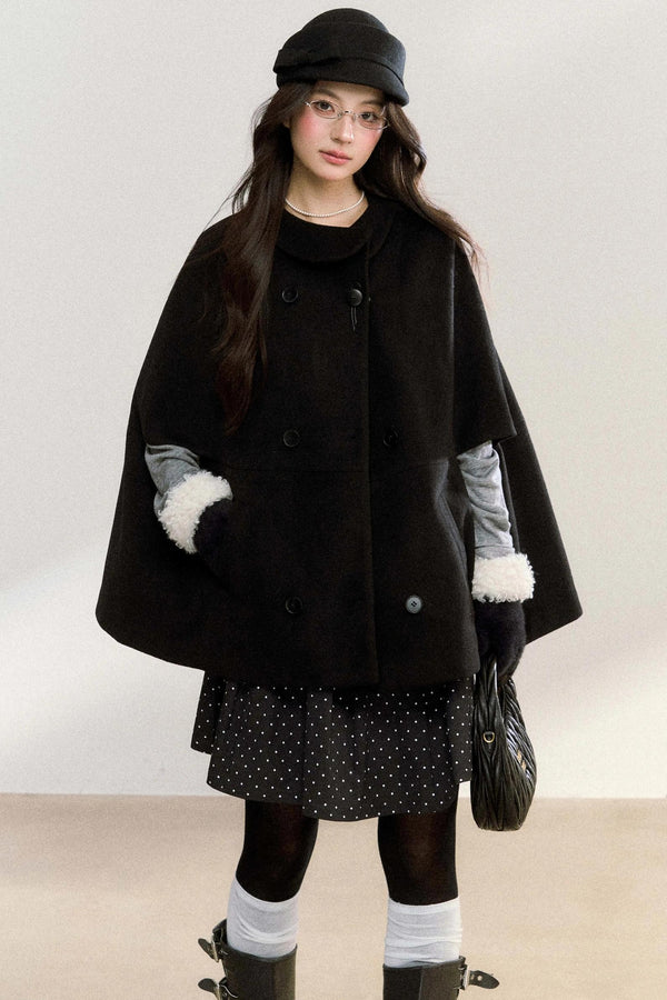 Doll Collar Woolen Cape Coat