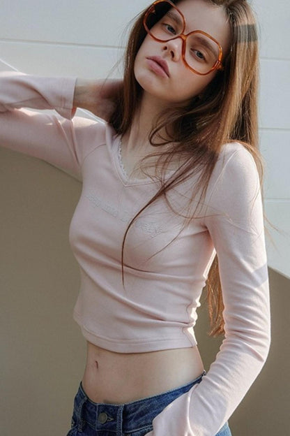 Pearl Rhinestone Wool Top