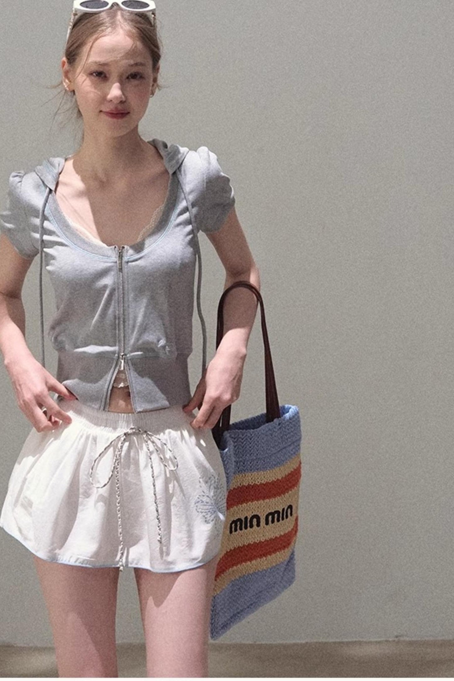 Color-Block Hooded Cardigan