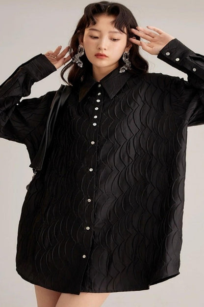 Original Design White Long-Sleeved Shirt