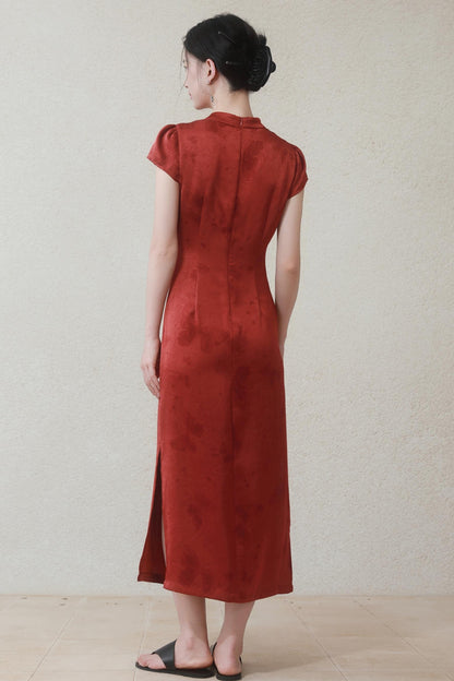 Summer Satin Cheongsam Dress