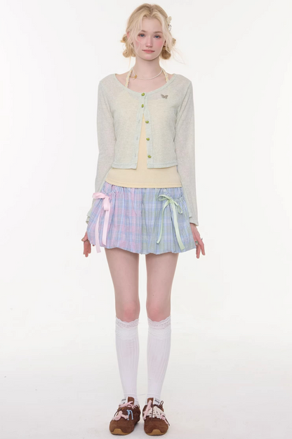 Rainbow Candy Plaid Skirt