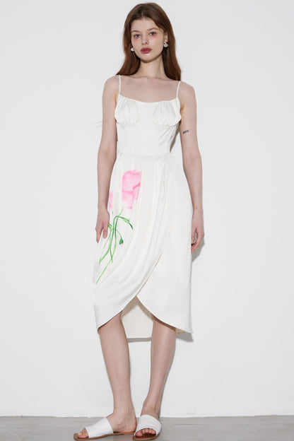 Summer Pink Shadow Midi Dress