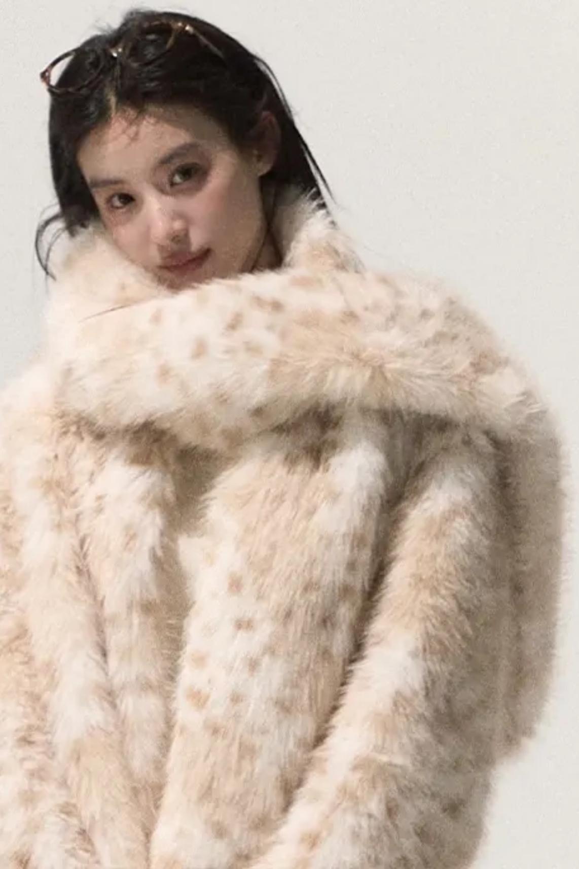 Leopard Print Fur Coat set-Up