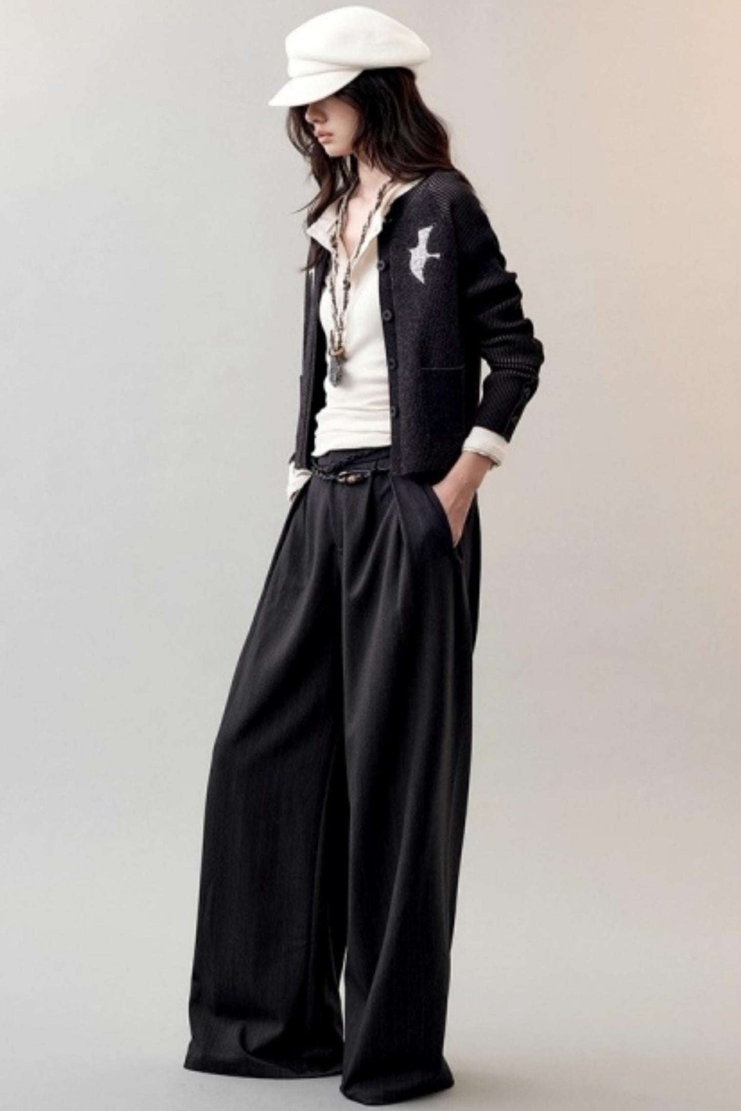 Patch Embroidered Knitted Cardigan