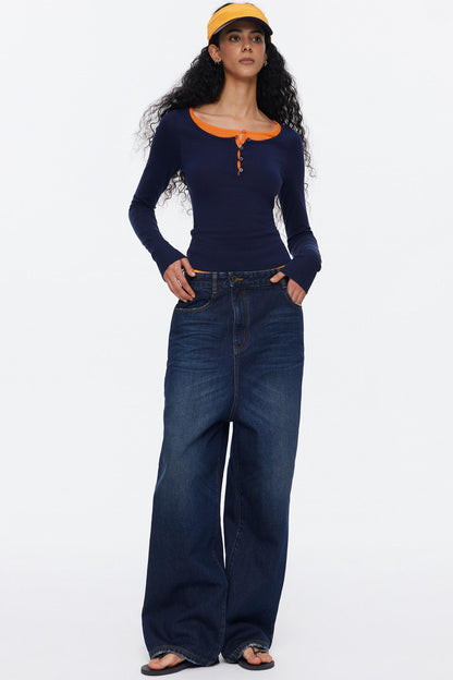 Lyocell Tencel Color-Blocked Sweater