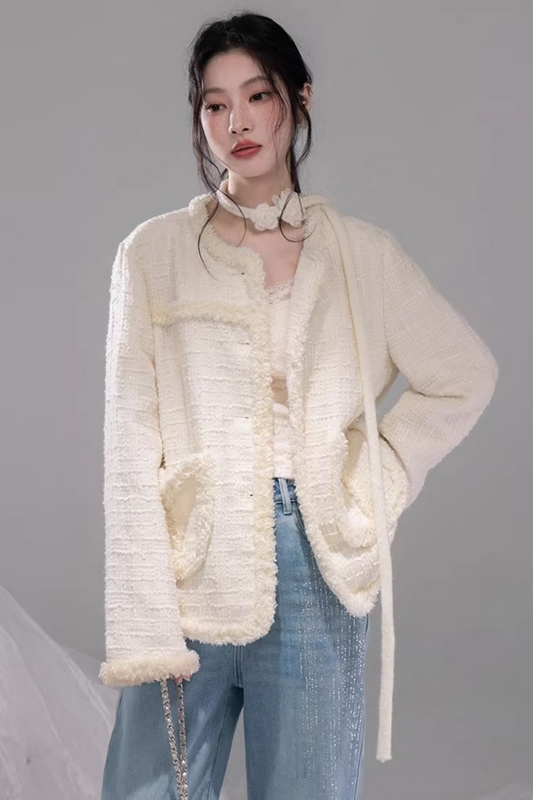 Soft Chic Glitter Wool Coat