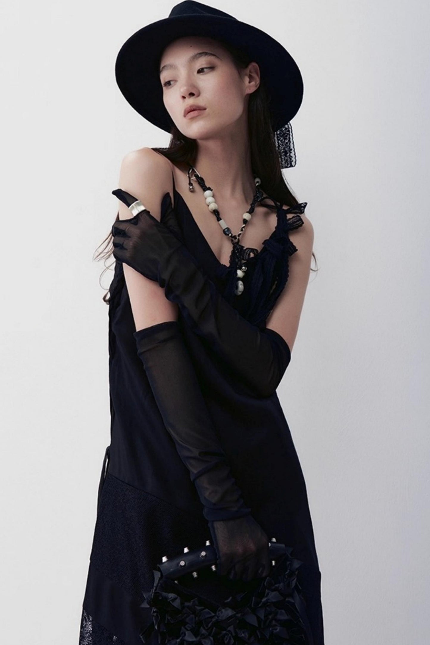 Dark Silk Butterfly Wings Slip Dress