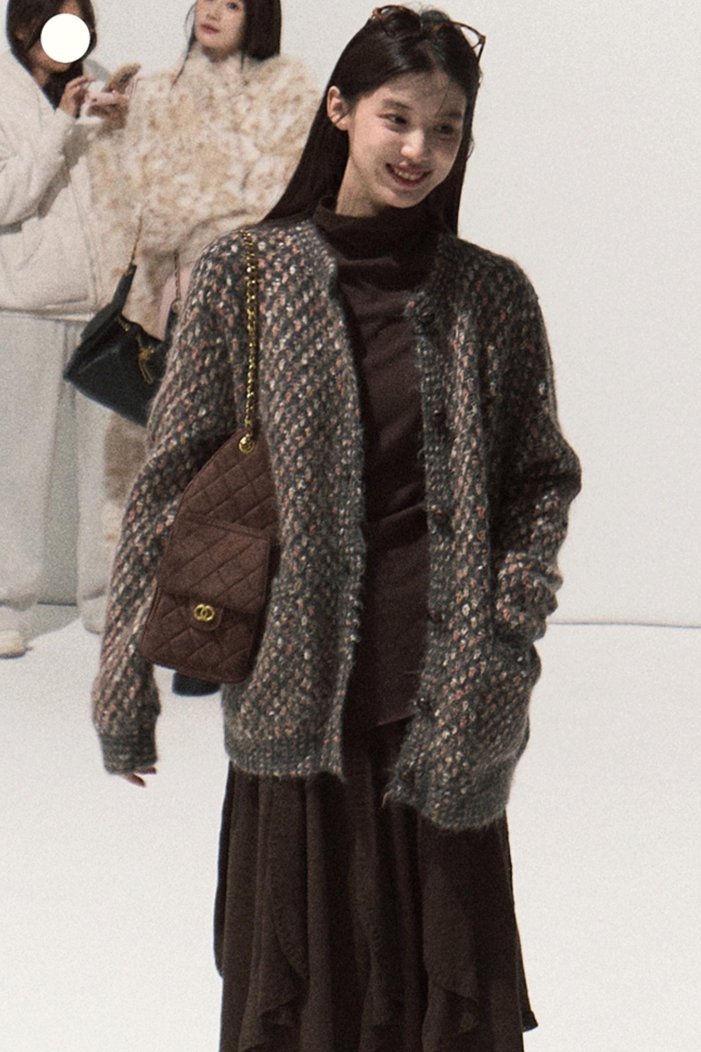 Wool Jacquard Ruffle Skirt