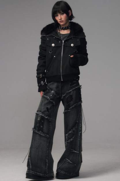 Retro Fur Hood Winter Jacket