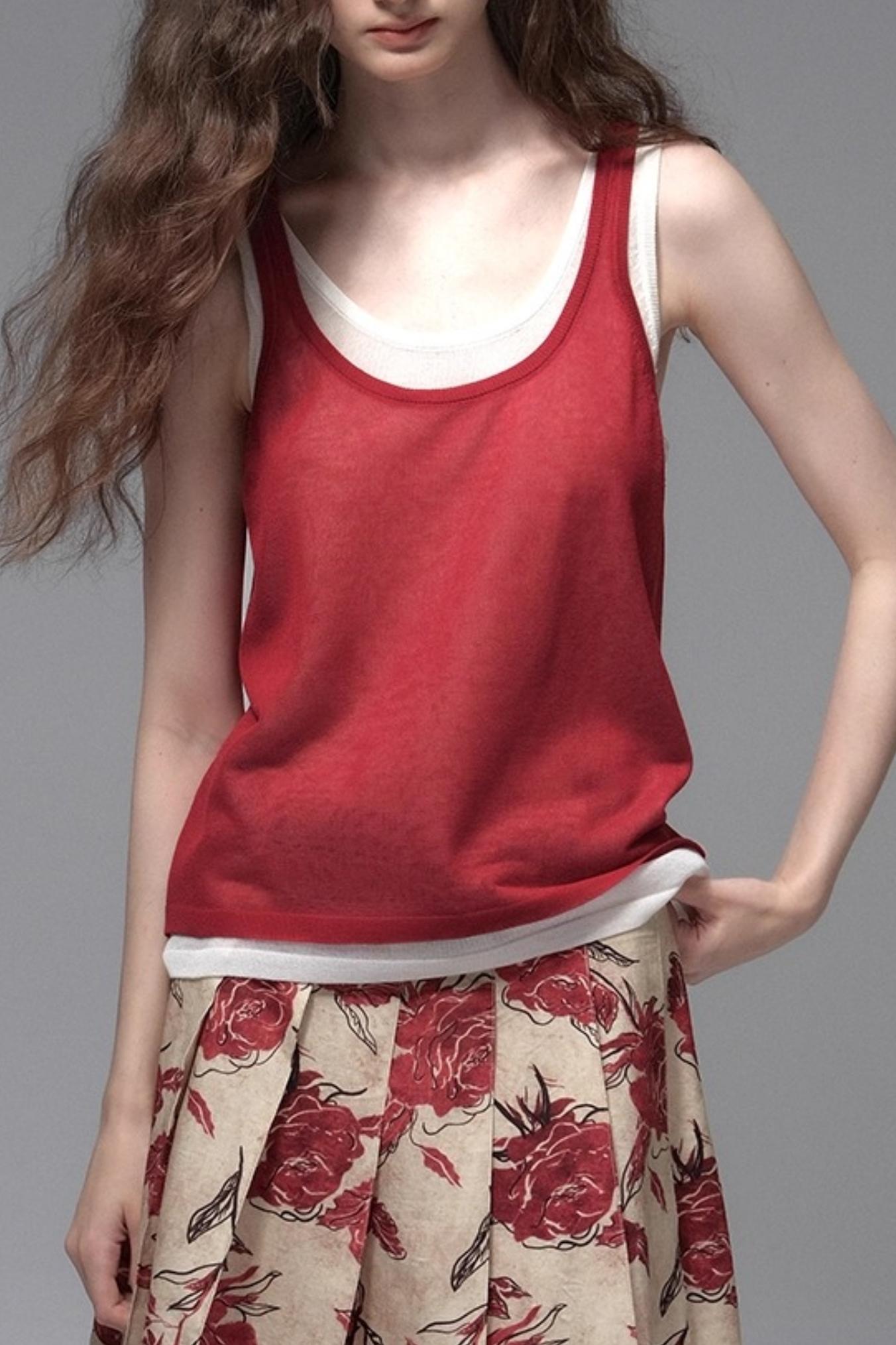 Tri-Color Linen Vest