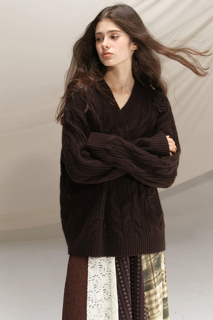 Raccoon Wool Crochet Sweater