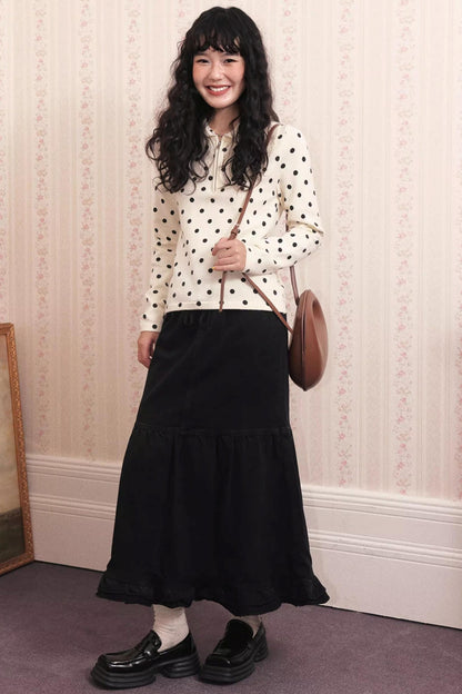 Slim Polka Dot Knit Sweater