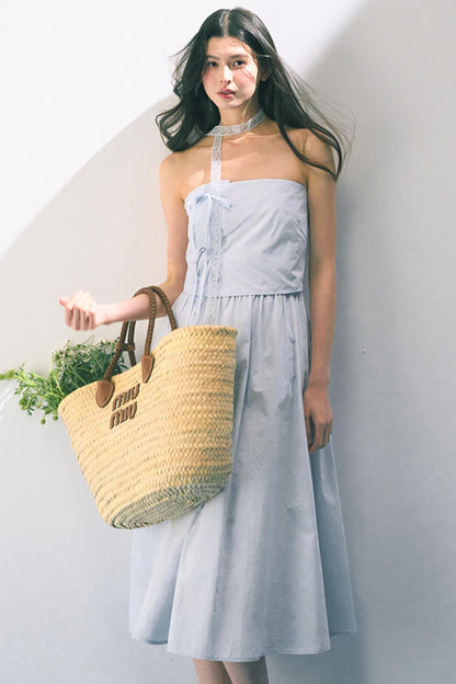 Summer Bow-Tie Sheath Dress