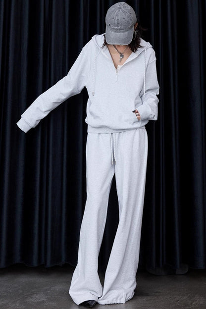 Grey Winter Pullover Sweatshirt Set-Up