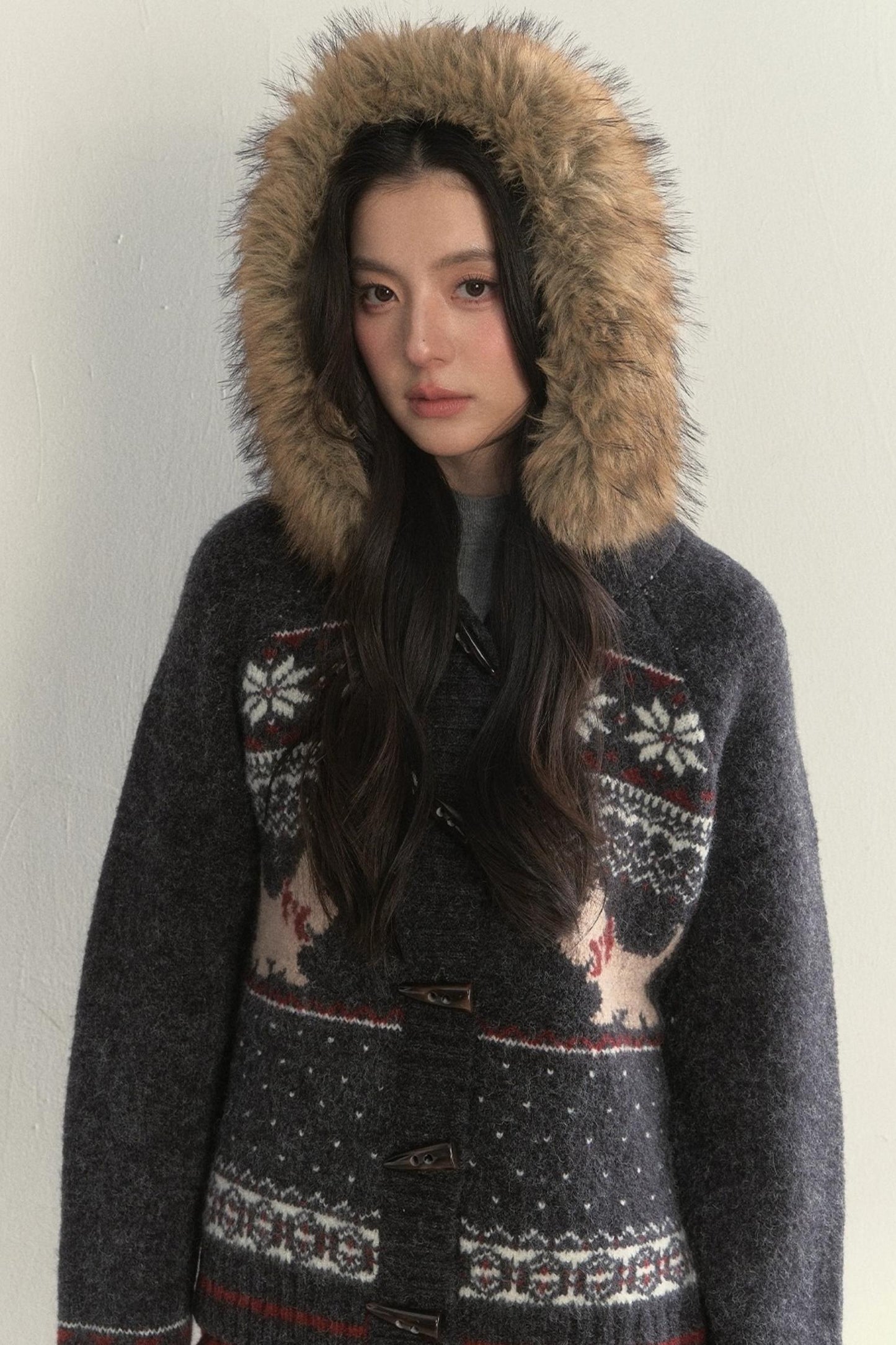 Retro Fair Isle Knitted Sweater Set-Up