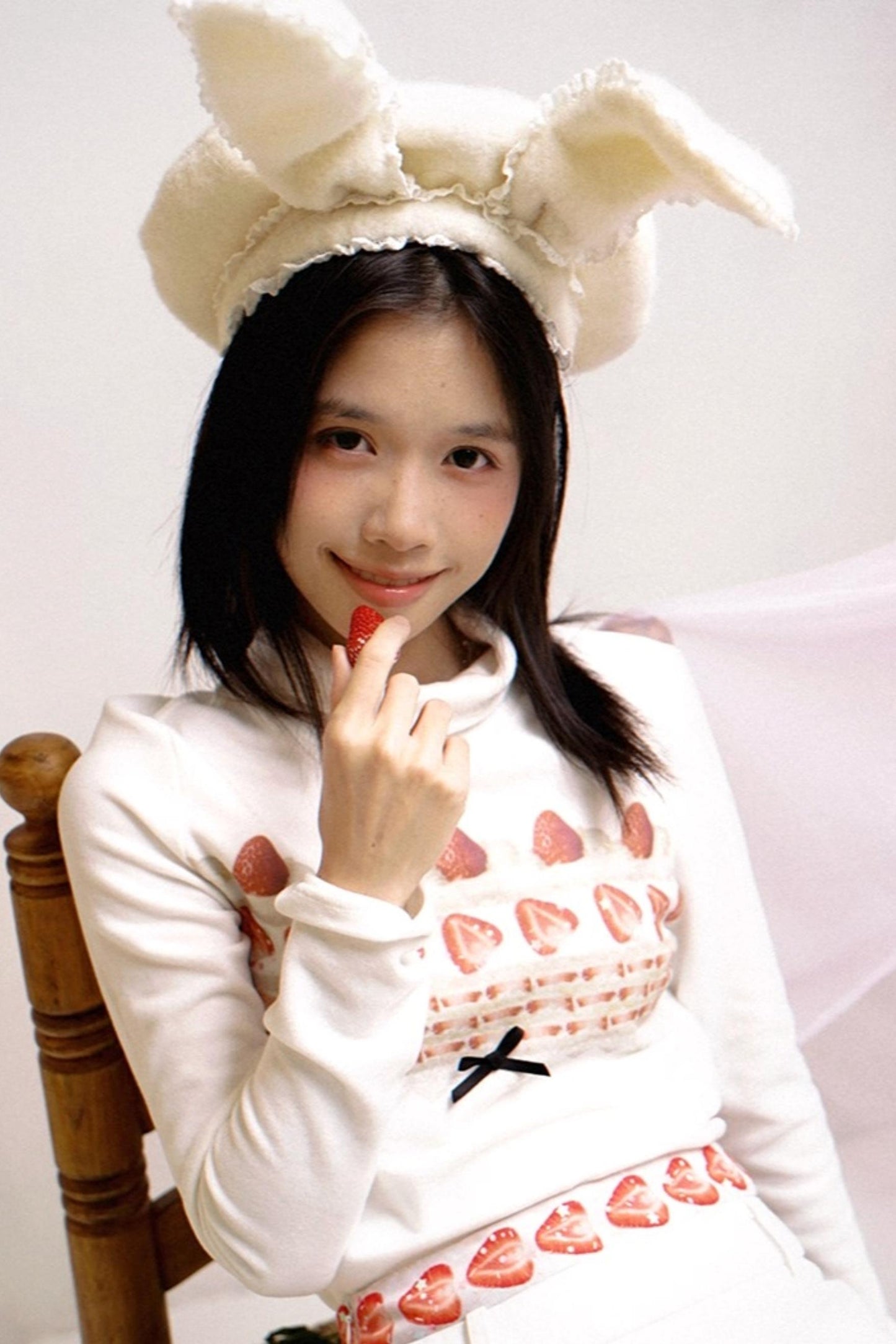 Happy Birthday Strawberry Cake Turtleneck Top