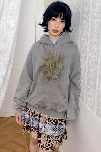 Low Tide Mark Print Hooded Top