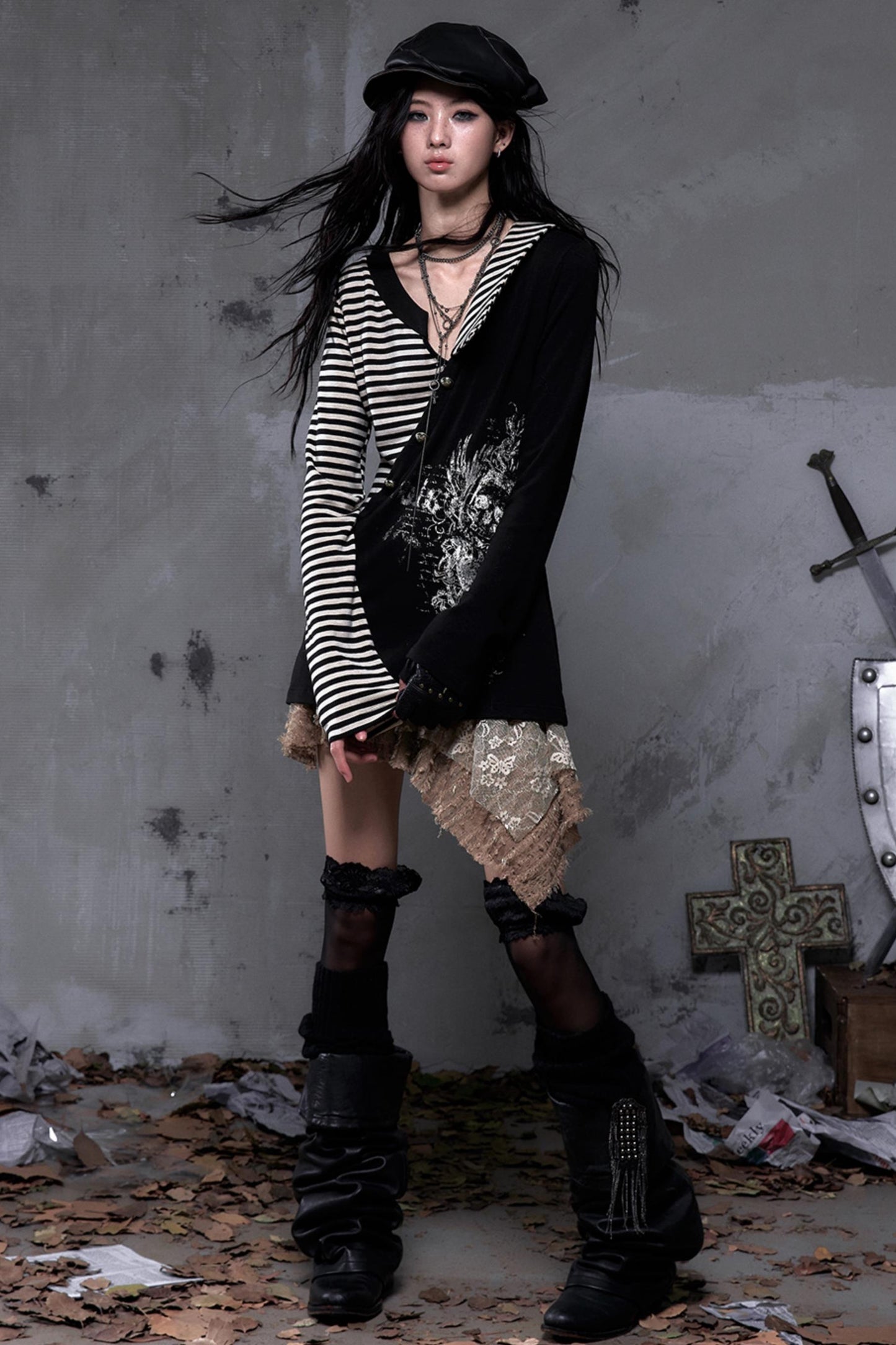 Vintage Striped Knitted Top