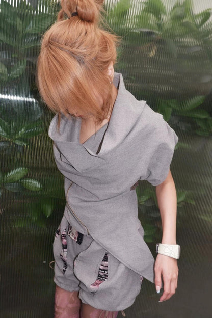 Asymmetrical Layered Collar Vest