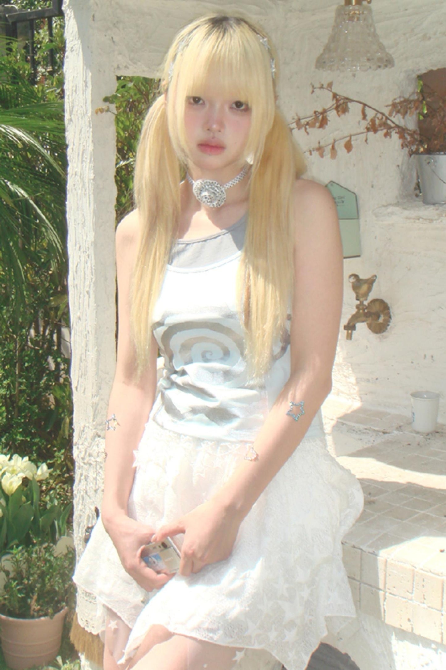 Spiral Stars Suspenders Top