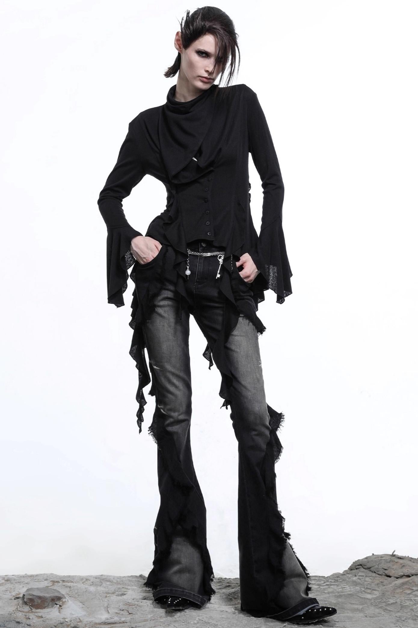 Lyocell Ruffled Cardigan