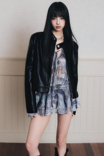 Ruffles Denim Shirt Dress