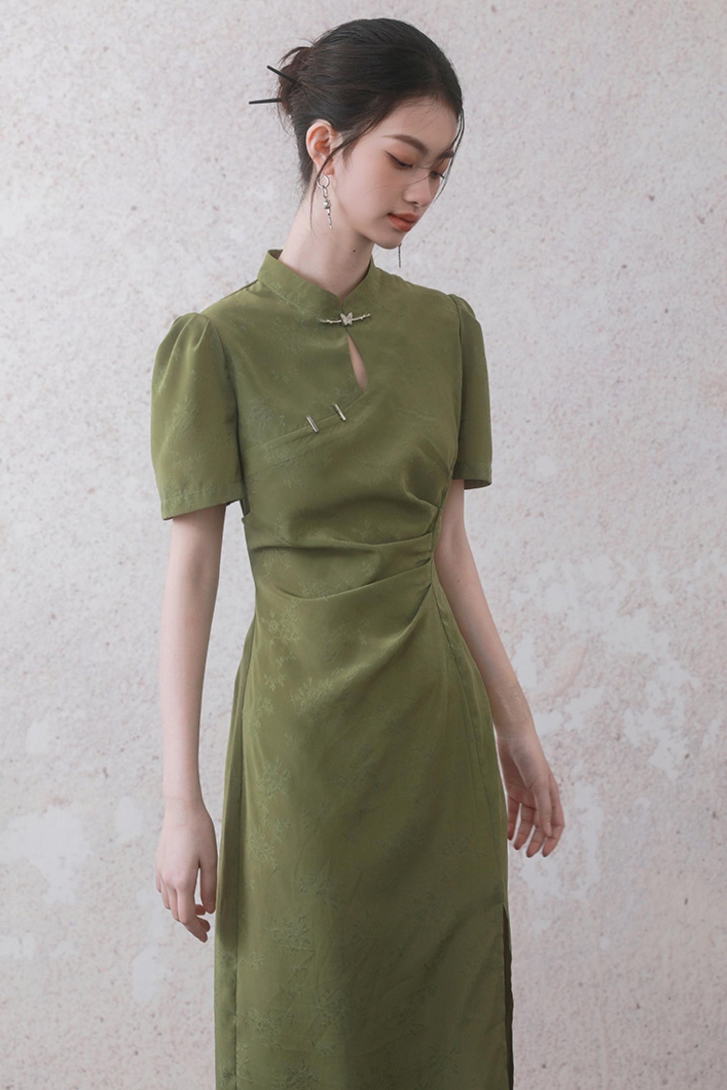 Plum Jacquard Tencel Dress