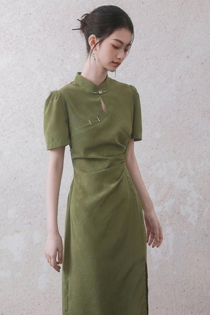 Plum Jacquard Tencel Dress