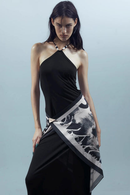 Print Backless Dress