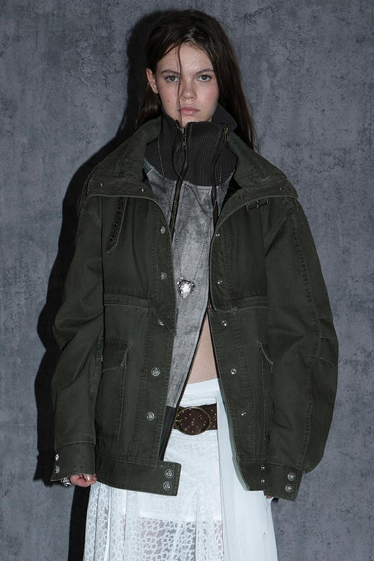 Detachable Two-Way Cargo Cotton Coat