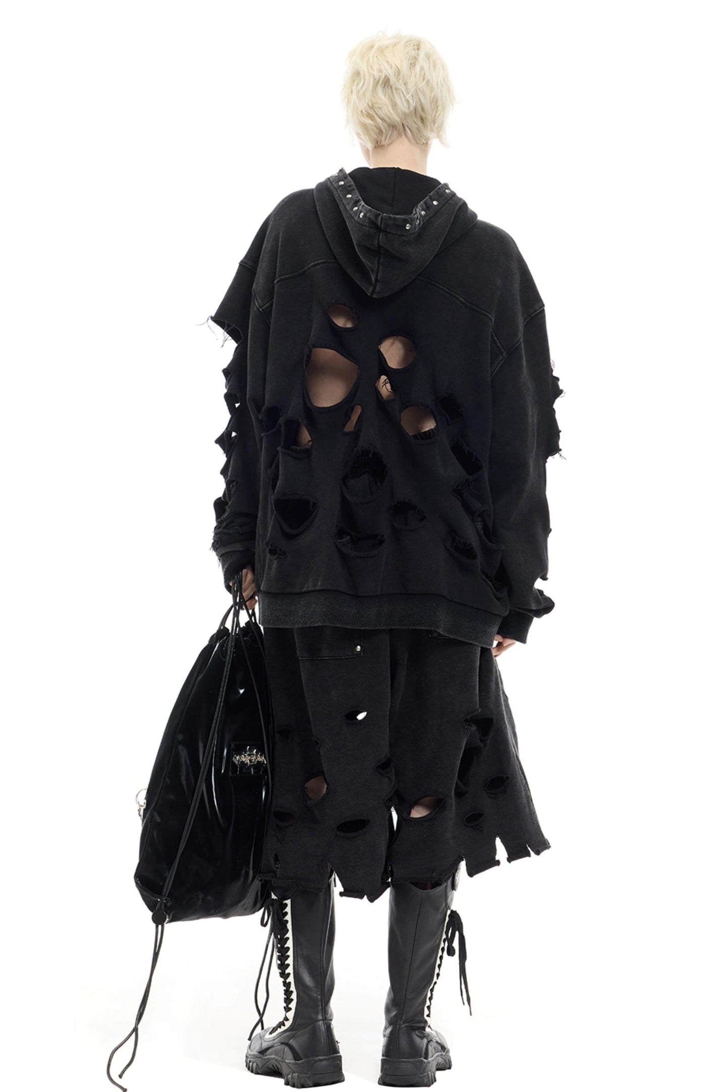 Studded Hooded Cardigan