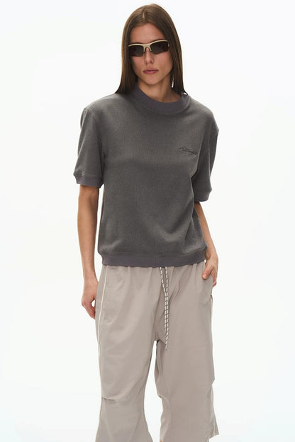 3D Velvet Round Neck T-Shirt