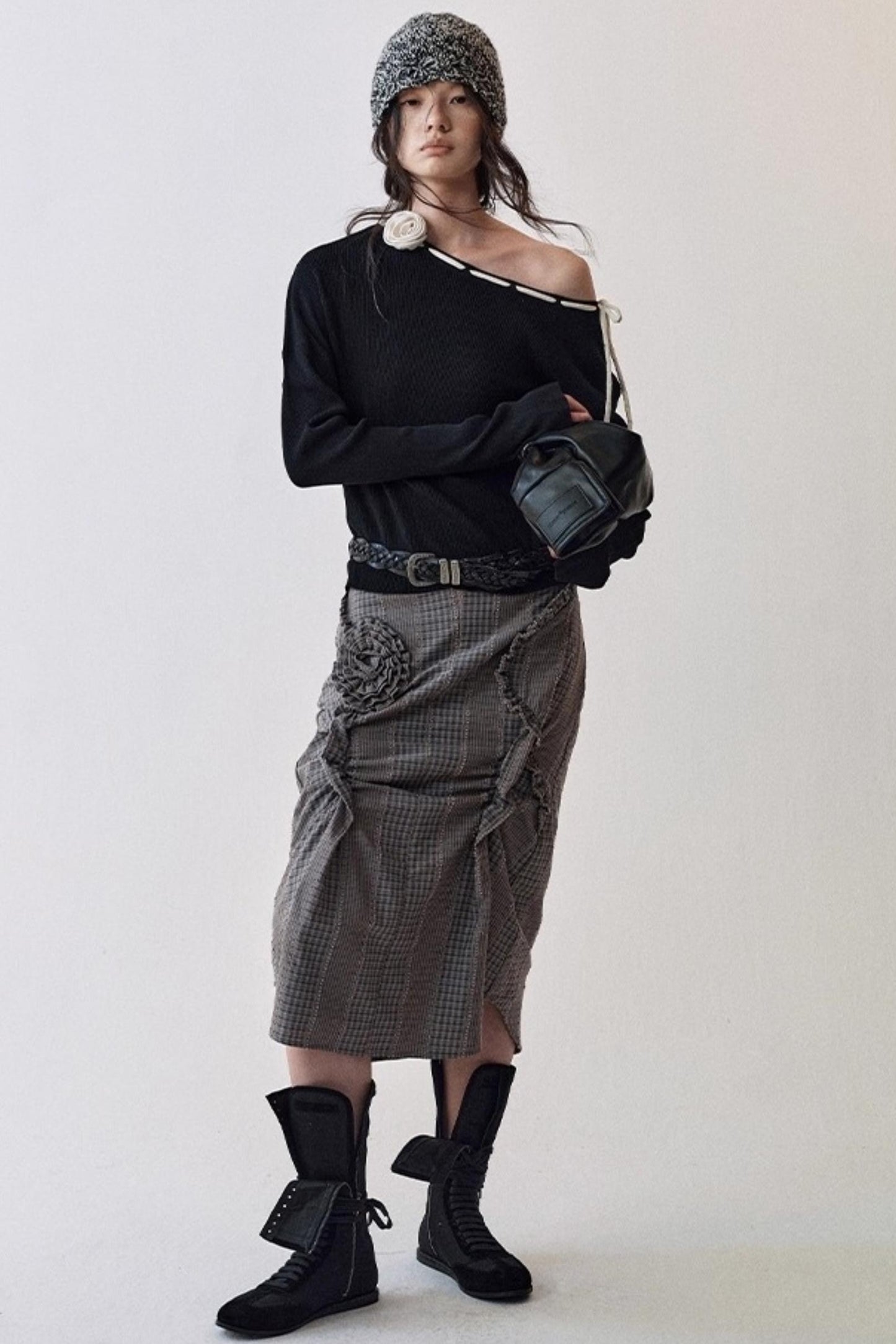 Petal Plaid Flower Shirt Set-Up