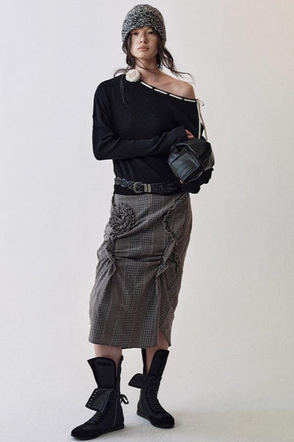 Petal Plaid Flower Shirt Set-Up