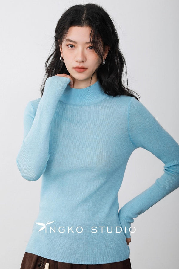Light Blue Round Neck Sweater