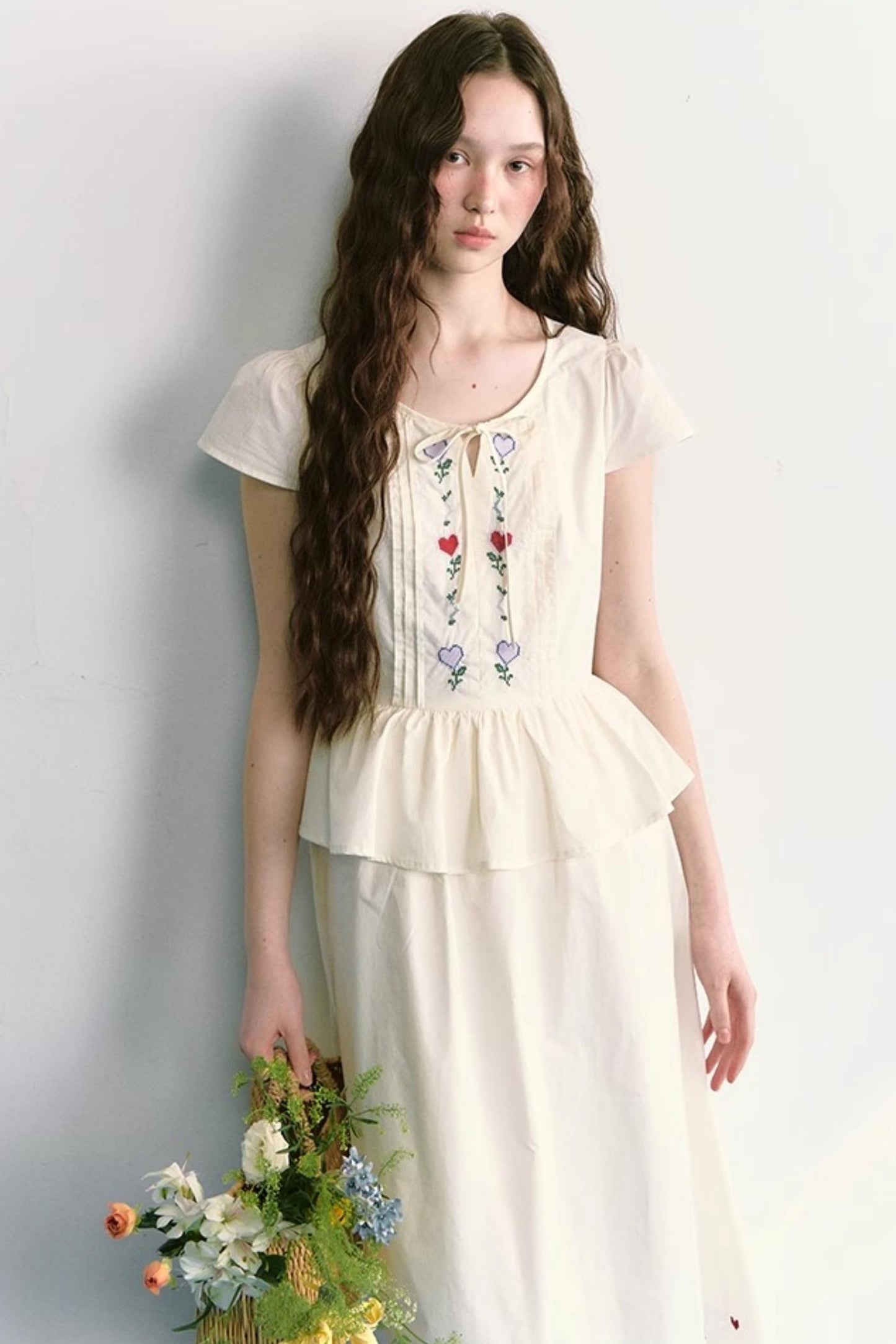 Colorful Embroidered Double-Layer Dress