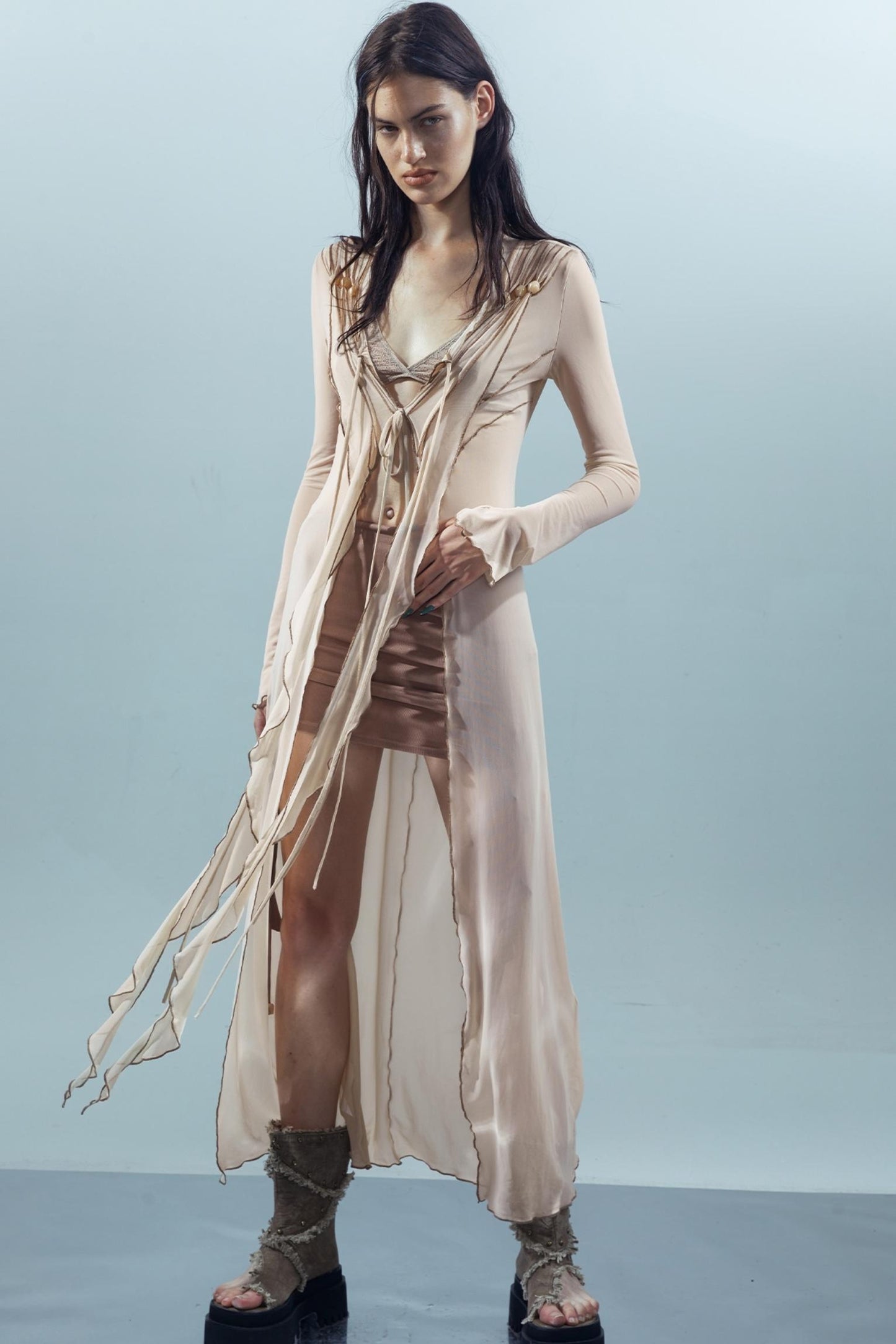 Dreams Beaded Mesh Cardigan