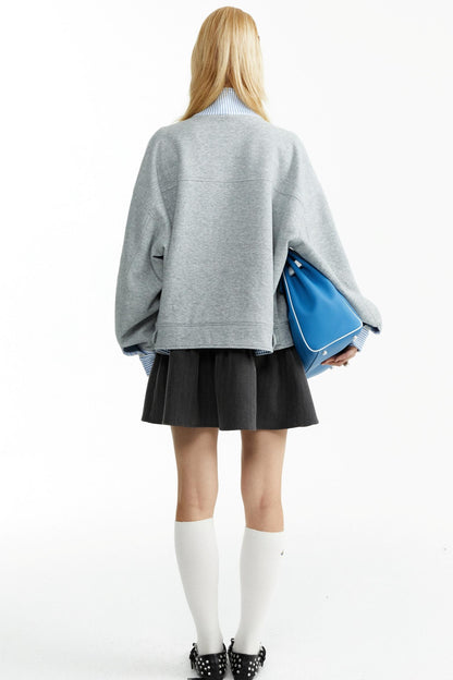 Dark Grey Large Button Dress