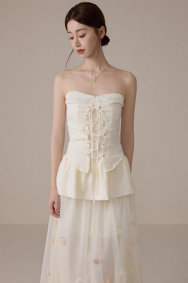 Jacquard Bustier Blouse