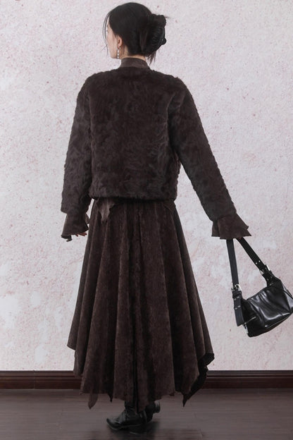 Winter Velvet Top Skirt Set-Up