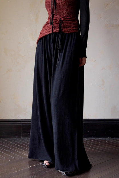 Casual Drape Wide-Leg Pants
