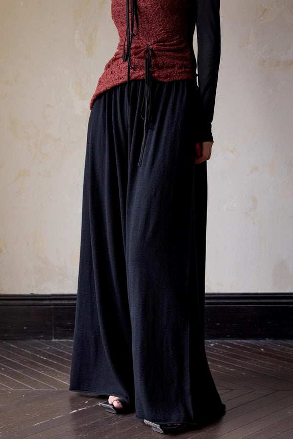 Casual Drape Wide-Leg Pants