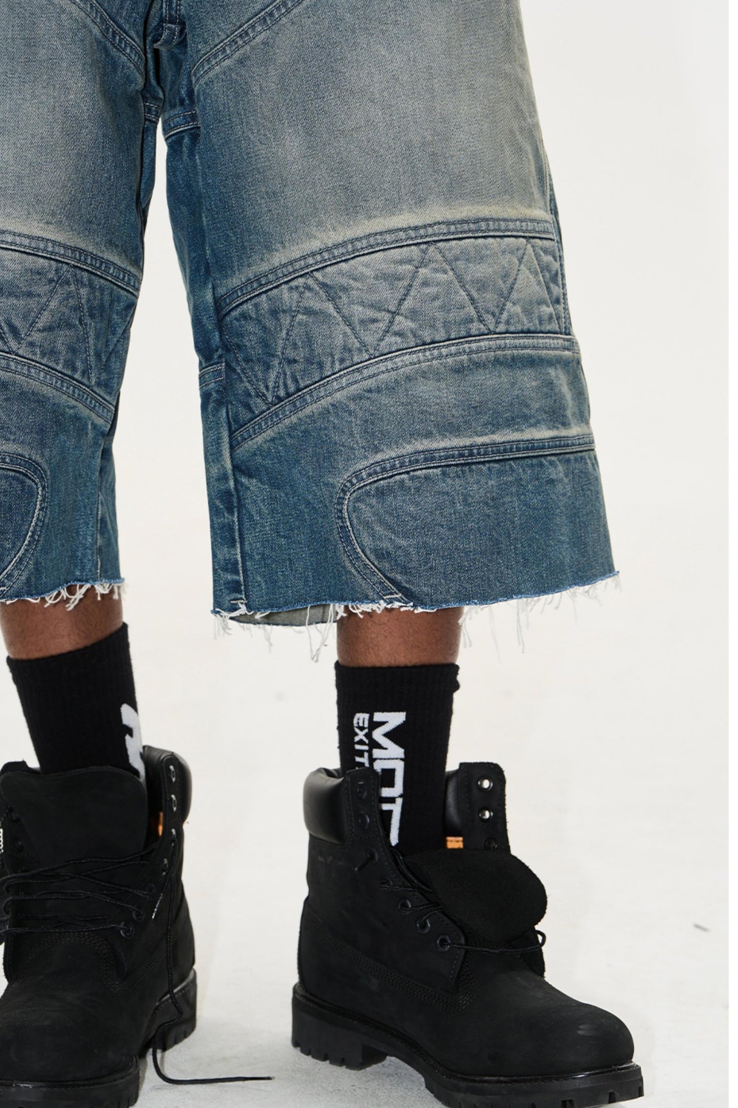 Distressed Raw-Hem Shorts