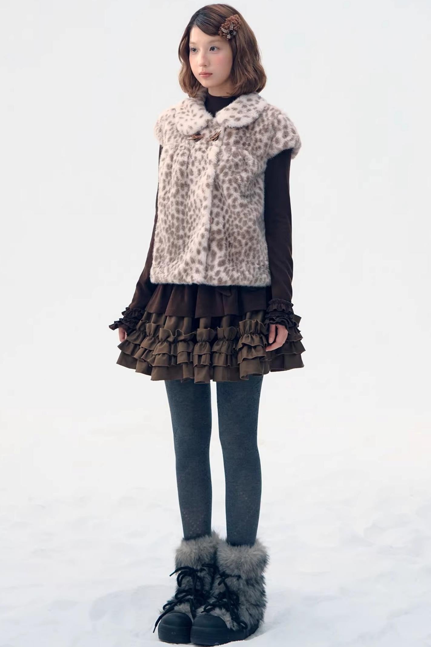 Six-Button Lace Hem Blouse Top