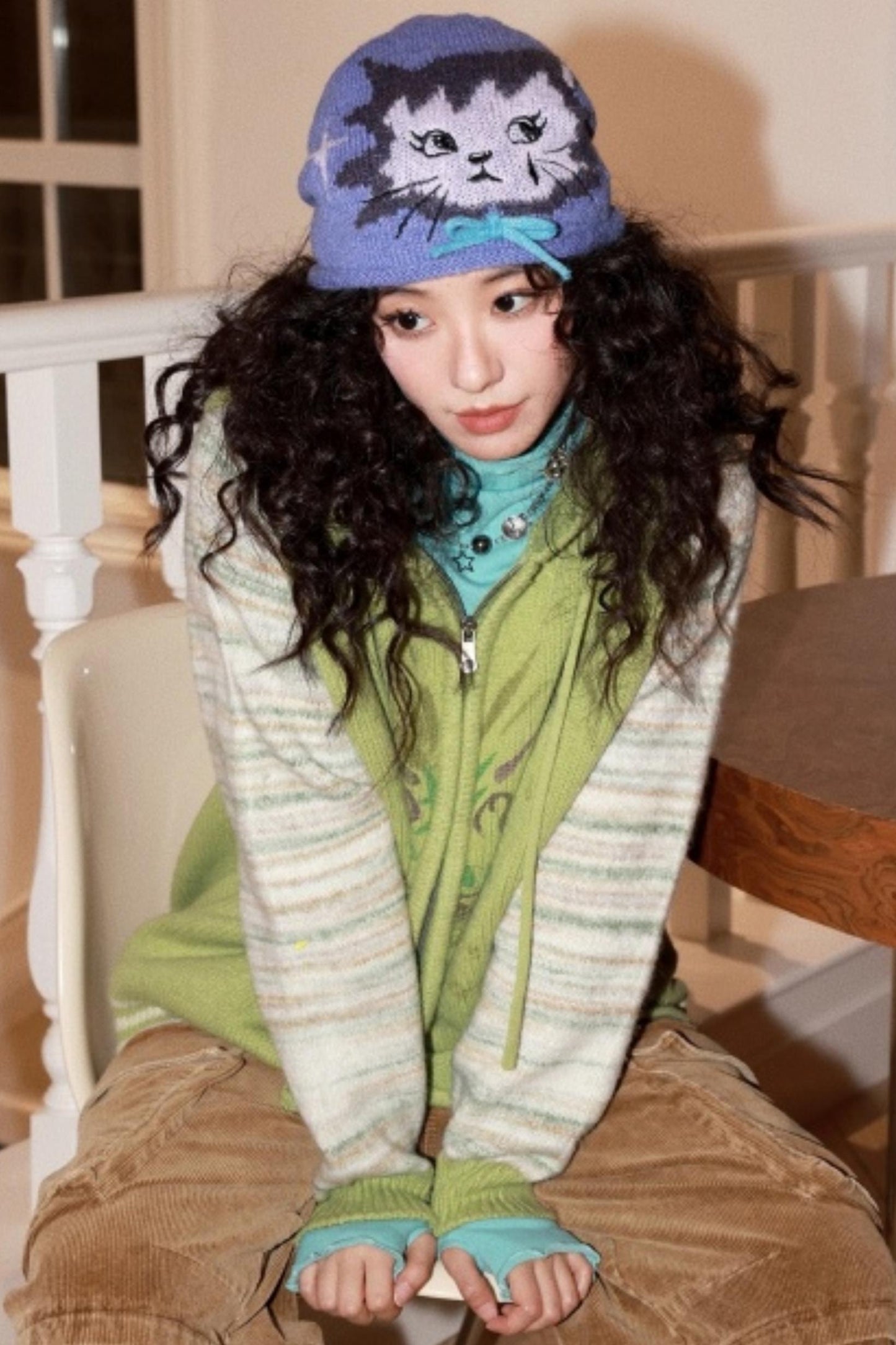 Knitted Cat Beanie Hat