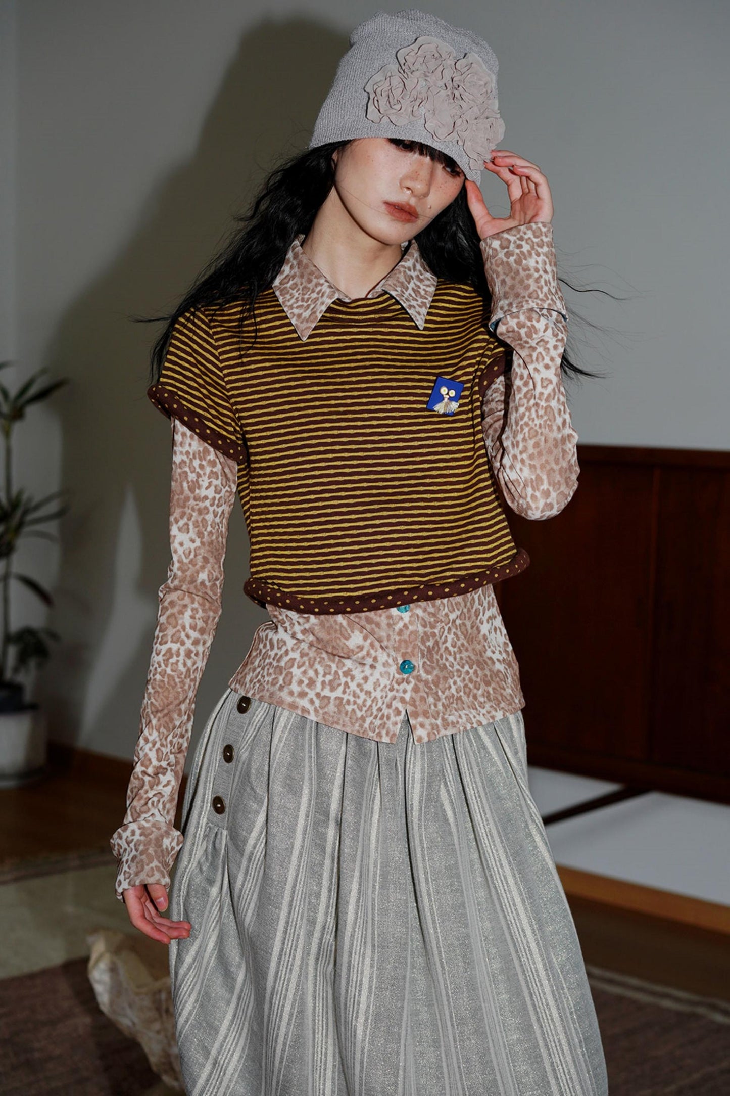 Autumn Leopard Knit Top