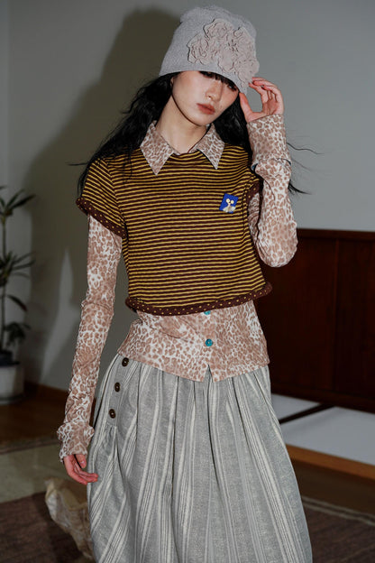 Autumn Leopard Knit Top