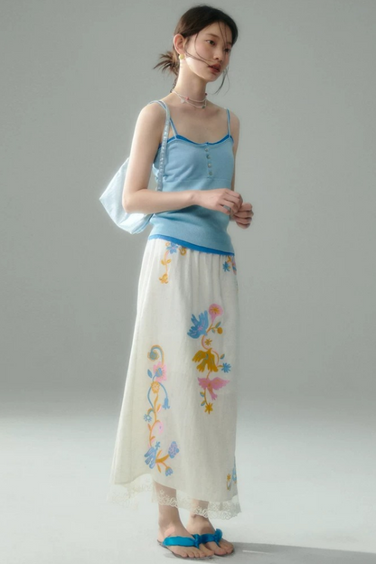 Pony Embroidery Cotton Linen Set-Up